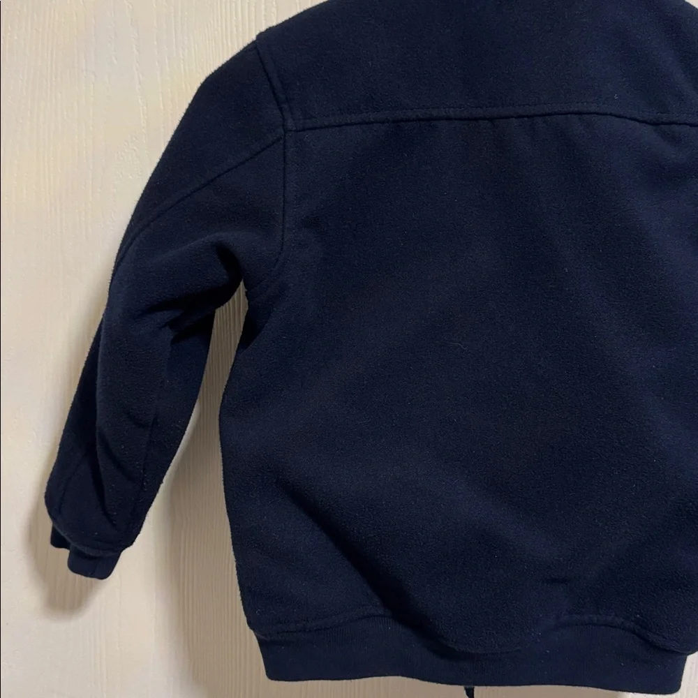 OshKosh B'gosh Navy Blue Fleece‎ Lined Boys Pea Coat Size 7 Full Zip Pockets